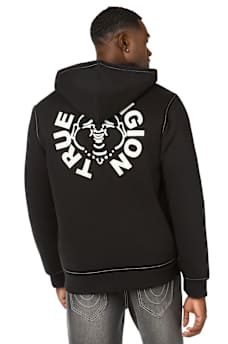 BUDDHA FACE SHERPA ZIP HOODIE