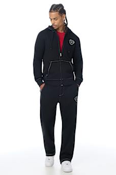 SUDADERA CON CAPUCHA Y CIERRE Y HERRADURA BORDADA CON RELIEVE