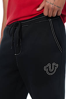 METALLIC STITCH HORSESHOE SWEATPANT