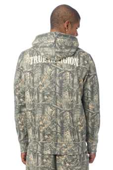 TREE CAMO ARCHED ZIP HOODIE