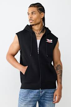 NEWSPAPER MUSCLE ZIP HOODIE