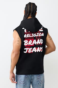 NEWSPAPER MUSCLE ZIP HOODIE