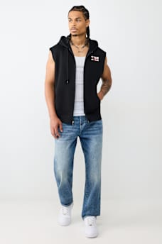 NEWSPAPER MUSCLE ZIP HOODIE