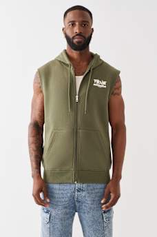 NEWSPAPER MUSCLE ZIP HOODIE