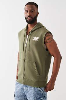NEWSPAPER MUSCLE ZIP HOODIE