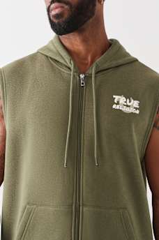 NEWSPAPER MUSCLE ZIP HOODIE