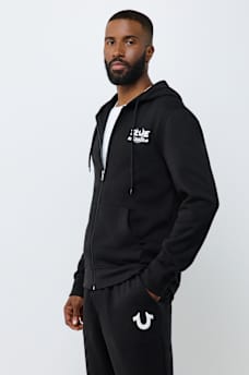 SCRIPT NEWSPAPER ZIP HOODIE