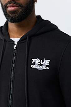 SCRIPT NEWSPAPER ZIP HOODIE