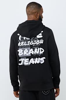 SCRIPT NEWSPAPER ZIP HOODIE