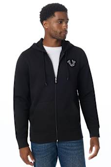 TRADE MARKED LOGO ZIP HOODIE