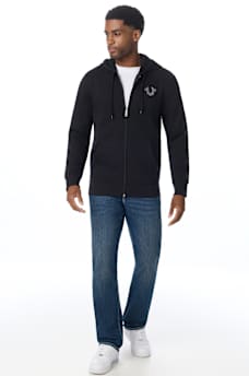 TRADE MARKED LOGO ZIP HOODIE