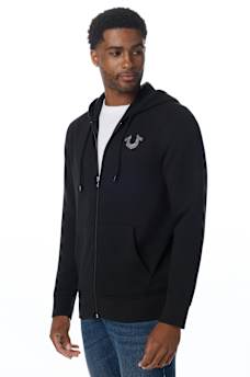 TRADE MARKED LOGO ZIP HOODIE