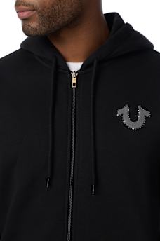 TRADE MARKED LOGO ZIP HOODIE