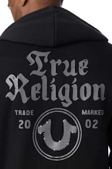 TRADE MARKED LOGO ZIP HOODIE