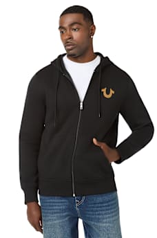 TRUE BRAND ARCHED LOGO ZIP HOODIE