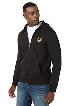 TRUE BRAND ARCHED LOGO ZIP HOODIE