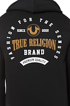 TRUE BRAND ARCHED LOGO ZIP HOODIE
