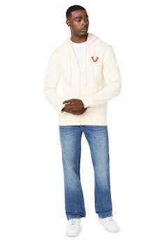 TRUE BRAND ARCHED LOGO ZIP HOODIE