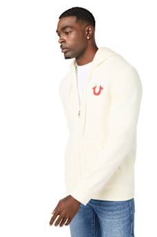 TRUE BRAND ARCHED LOGO ZIP HOODIE
