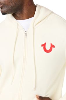 TRUE BRAND ARCHED LOGO ZIP HOODIE