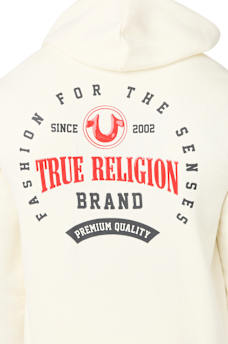 TRUE BRAND ARCHED LOGO ZIP HOODIE