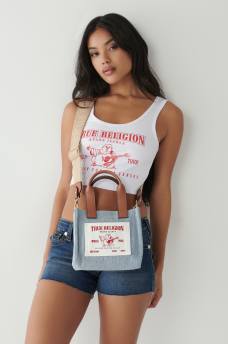 MINI DENIM LOGO TOTE BAG