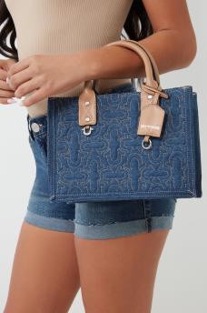 QUILTED DENIM TOTE BAG, image 2