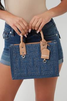 QUILTED DENIM TOTE BAG, image 4