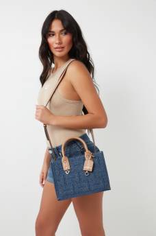 QUILTED DENIM TOTE BAG, image 5