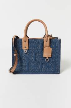 QUILTED DENIM TOTE BAG, image 7