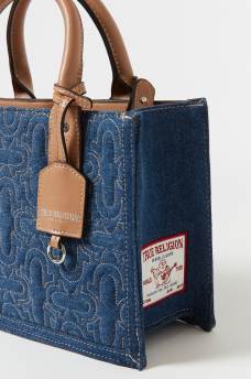 QUILTED DENIM TOTE BAG, image 9