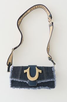 FRAYED DENIM SHOULDER BAG, image 1