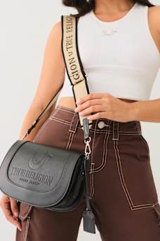 STITCHED HORSESHOE FLAP CROSSBODY BAG, image 3