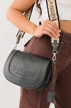 STITCHED HORSESHOE FLAP CROSSBODY BAG, image 1