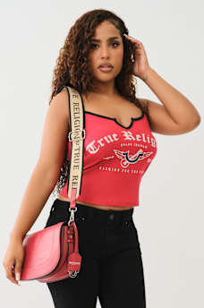 STITCHED HORSESHOE FLAP CROSSBODY BAG, image 2