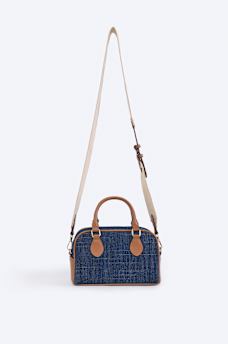 FADED LOGO DENIM SATCHEL