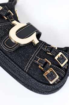 MULTI-STRAP DENIM SHOULDER BAG 