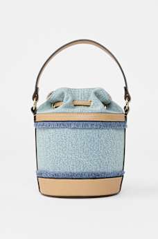 BUDDHA PATCH DENIM BUCKET BAG, image 2