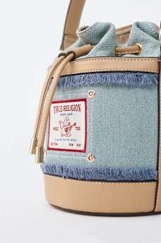 BUDDHA PATCH DENIM BUCKET BAG, image 3