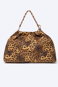 LEOPARD PRINT SOFT HOBO BAG
