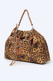 LEOPARD PRINT SOFT HOBO BAG