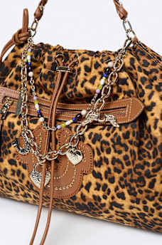 LEOPARD PRINT SOFT HOBO BAG