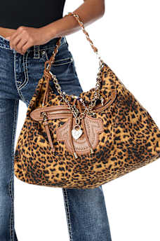 LEOPARD PRINT SOFT HOBO BAG
