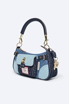 COLORBLOCK DENIM SHOULDER BAG