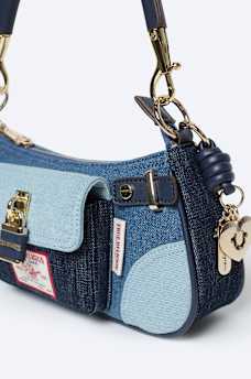 COLORBLOCK DENIM SHOULDER BAG