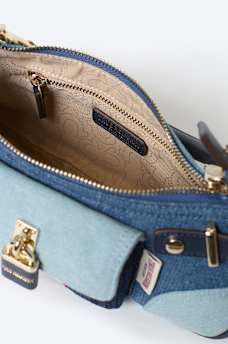 COLORBLOCK DENIM SHOULDER BAG