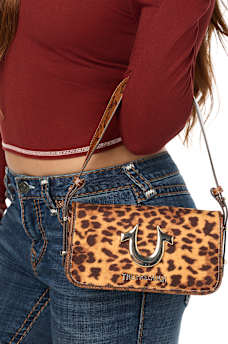 MULTI PRINT HORSESHOE FLAP BAG