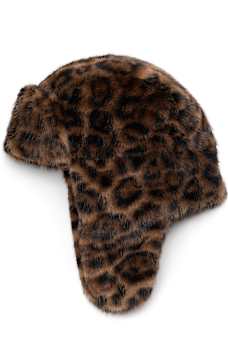 LEOPARD FAUX FUR TRAPPER
