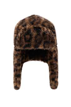 LEOPARD FAUX FUR TRAPPER