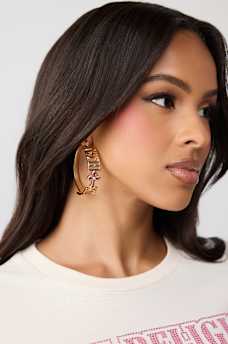 LOGO SYMBOL HOOP EARRINGS, image 2